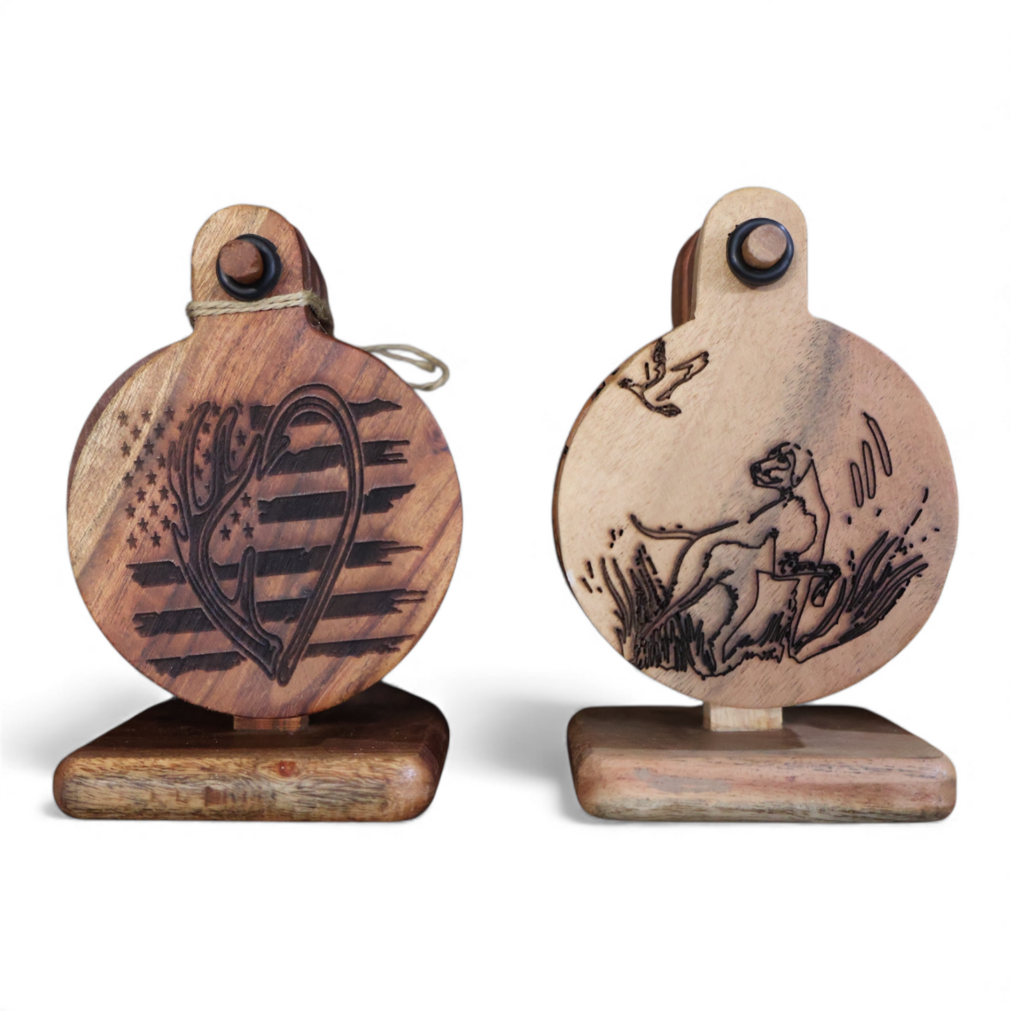 Custom Engraved Wooden Coasters with Hanging Stand