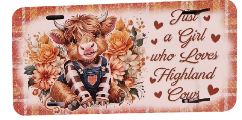 car tag with highland cows great for christmas gifts for mom or grandma