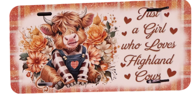 car tag with highland cows great for christmas gifts for mom or grandma