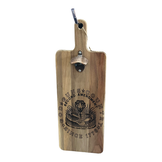 Second Amendment Bottle Opener Serving Board