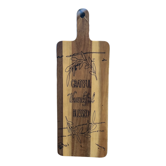 "Grateful, Thankful, Blessed" Decorative Serving Board